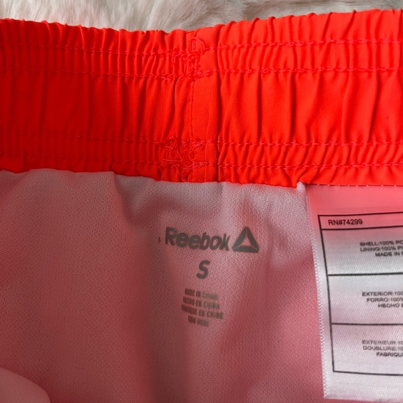 Reebok Orange and Green Athletic Shorts Lightweight Elastic Waist - Picture 2 of 2